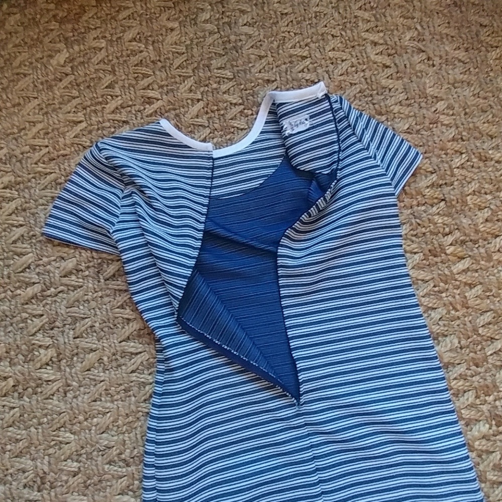 Vintage Navy and white striped dress - Picture 7 of 8